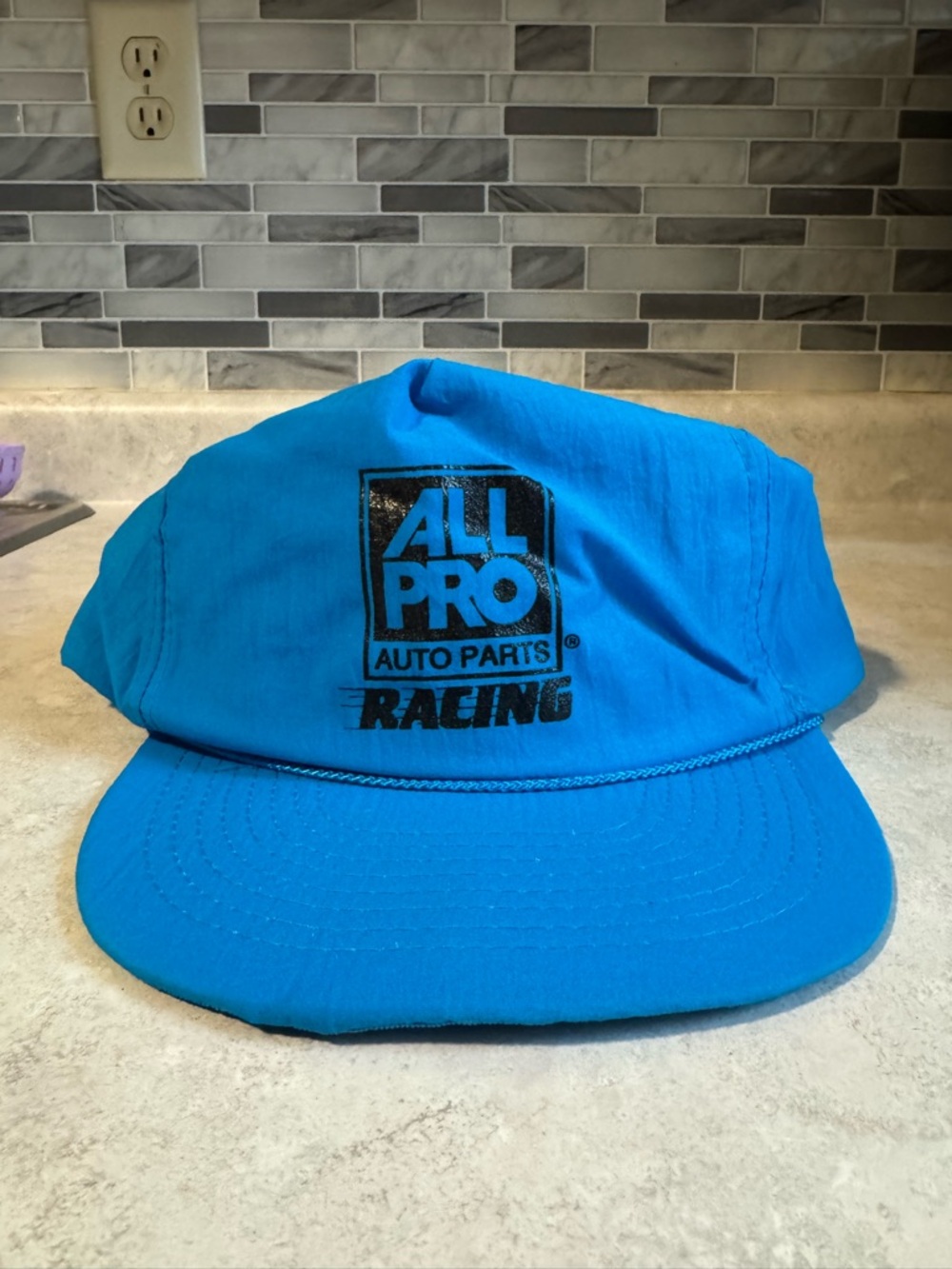 Vintage All Pro Auto Parts Racing Blue Snapback Hat Cap